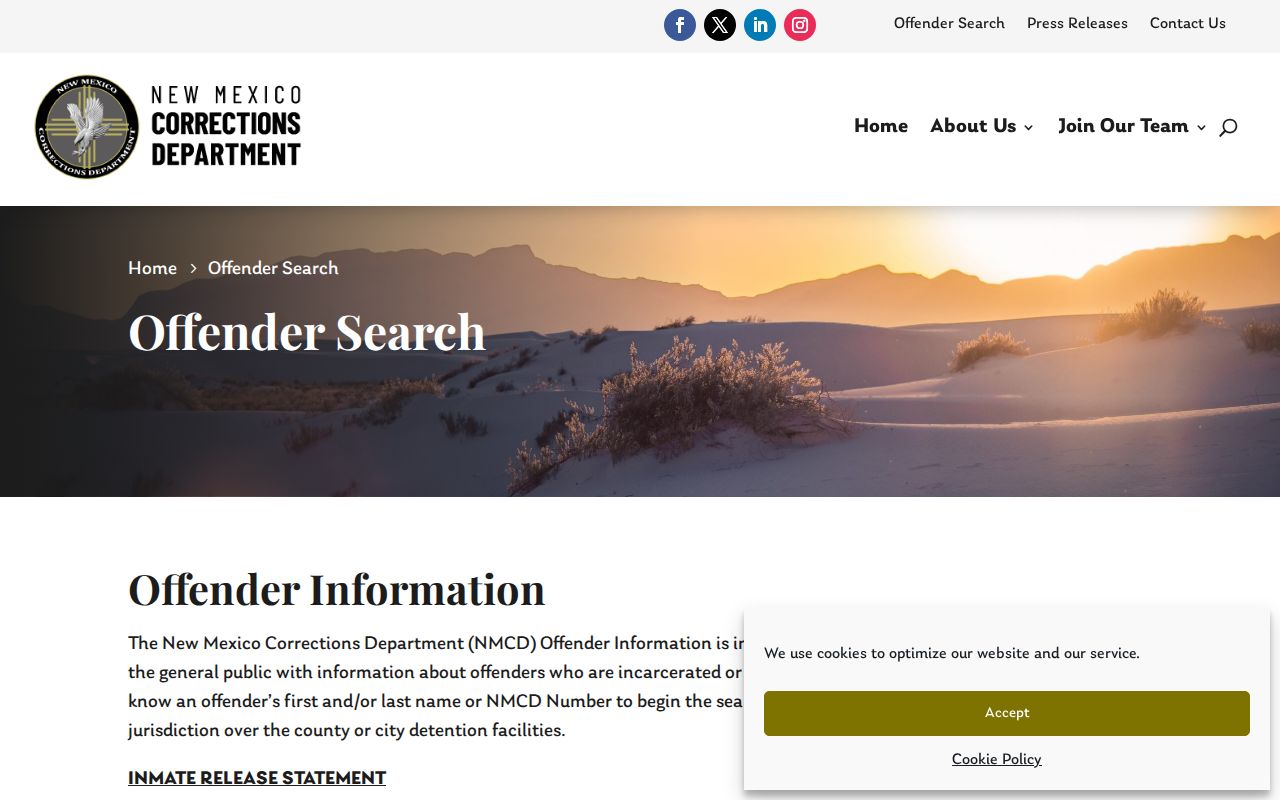 New Mexico Corrections Department state custody record search for Mora County cases