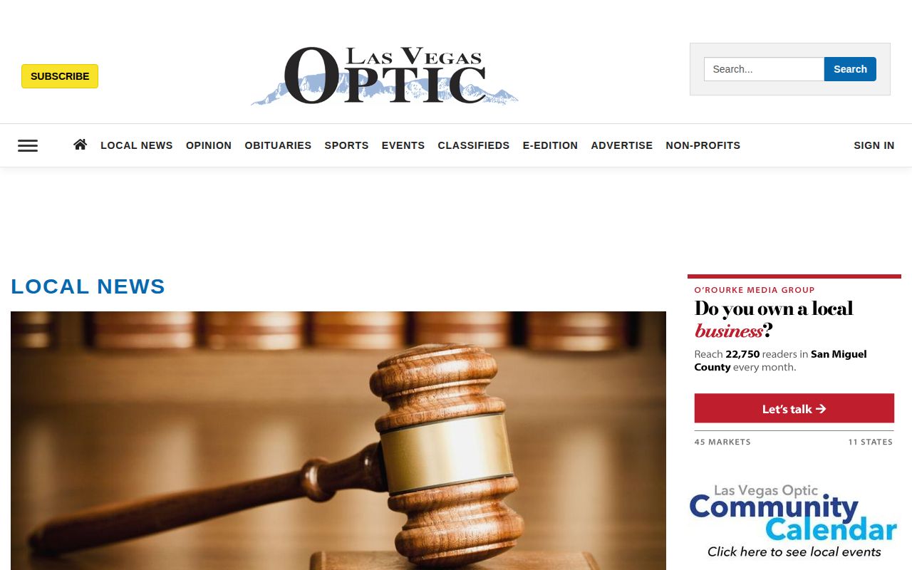 Mora County crime news source, Las Vegas Optic reporting page