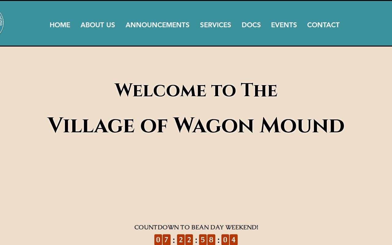 Mora County booking-record research source showing the official Wagon Mound village site